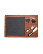 Slate and wood cheese boards.