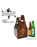 Female golf caddy personalised beer crate
