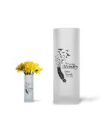 Personalised frosted glass vase in loving memory