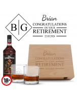 Personalise rum gift box for retirement gifts