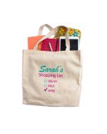 Personalised wine shopping tote bag