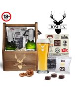 Personalised beer gift packs with Stag head design.