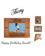 Personalised Rimu wood photo frame for birthdays