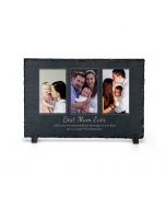 Best mum ever personalised photo slate with three images.
