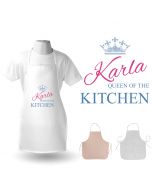 Personalised queen of the kitchen cooking aprons for women