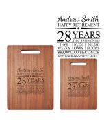 Personalised retirement gift wood chopping boards