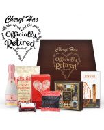Luxury gourmet food and wine gift boxes with retirement love heart design for women.