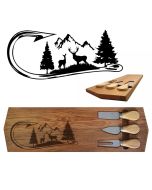 Hunting and fishing cheese board gift sets