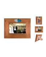 Rimu wood photo frame with Paua & Mother of Pearl heart design for wedding gifts