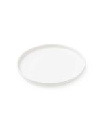 Round white candle plate