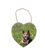 Personalised heart shaped hanging photo slate