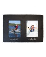 Personalised slate photo frame with two images