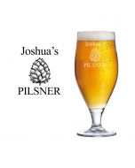 Stemmed Pilsner beer glass with personalised design
