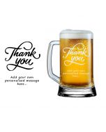 Personalised beer mug for thank you gifts
