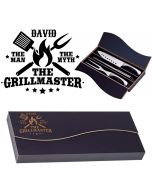 Personalised stainless steel carving knife sets the man the myth the grill master