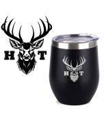 Personalised hunting stainless steel thermal cups with stag head design