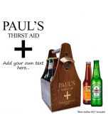 Funny thirst aid beer caddy personalised gift.
