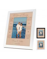 Custom wedding anniversary photo frames with date, times, names and years.