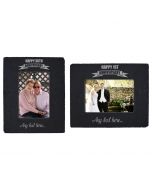 Personalised portrait or landscape slate photo frames for anniversary gifts
