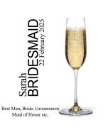 Bridesmaid Champagne flute for weddings in New Zealand