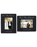 Portrait or landscape slate photo frame for wedding gifts
