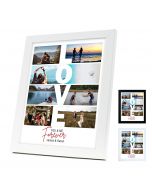 Love themed personalised collage photo frames with eight images.