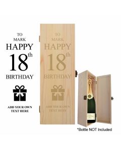 Bottle presentation personalised wood boxes for 18th birthday gifts
