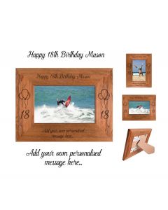 Personalised Rimu wood photo frame for 18th birthday presents