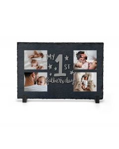 1st Father's Day gift photo frame on slate.