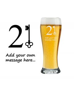 Personalised message 21st birthday beer glass