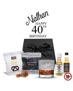 Personalised 40th birthday whiskey gift box