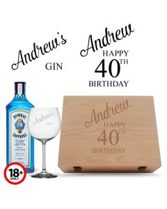 Gin lovers gift sets with personalised glass and bottle of gin.