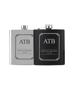 Personalised hip flasks for 60th birthday gift