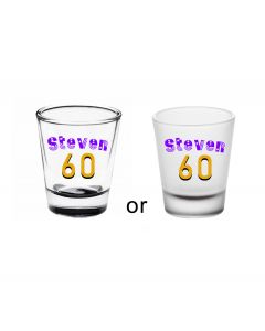 Personalised 60th birthday gift shot glasses