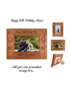 Personalised Rimu wood photo frame for 60th birthday presents