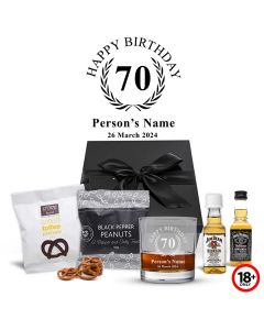 Whiskey gift boxes for 70th birthday presents in New Zealand.