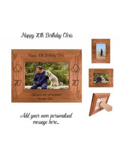 Personalised Rimu wood photo frame for 70th birthday presents