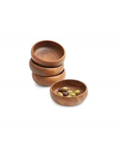 Solid Acacia wood pesto bowls
