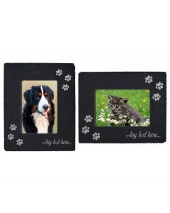 Personalised pet lovers slate photo frame
