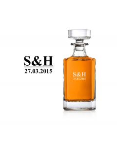 Personalised decanter with initials and date engraved.
