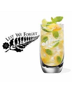 Lest we forget Anzac remembrance, highball cocktail glasses.