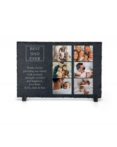 Best dad ever personalised photo slate with and text and six photos