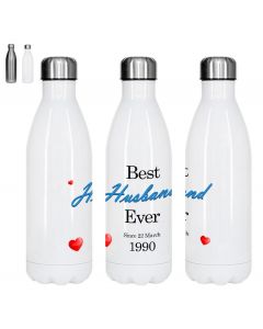Personalised best husband reusable drinks bottle