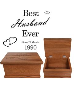Best husband ever personalised Rimu wood keepsake boxes