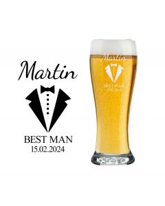 Personalised beer glasses for wedding party gifts