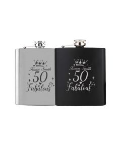 Laser engraved hip flasks for women's birthday gifts in New Zealand.