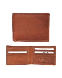 Brown tan coloured genuine men's cowhide leather wallets