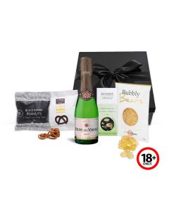 Bubbles and gourmet treats gift box.