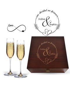 We decided of forever champagne glasses gift sets for engagements, weddings and anniversaries.