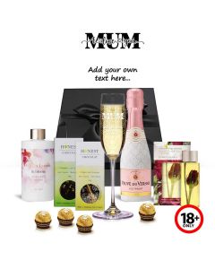 Indulgence gift pack for Mum with champagne, chocolates and beauty products.